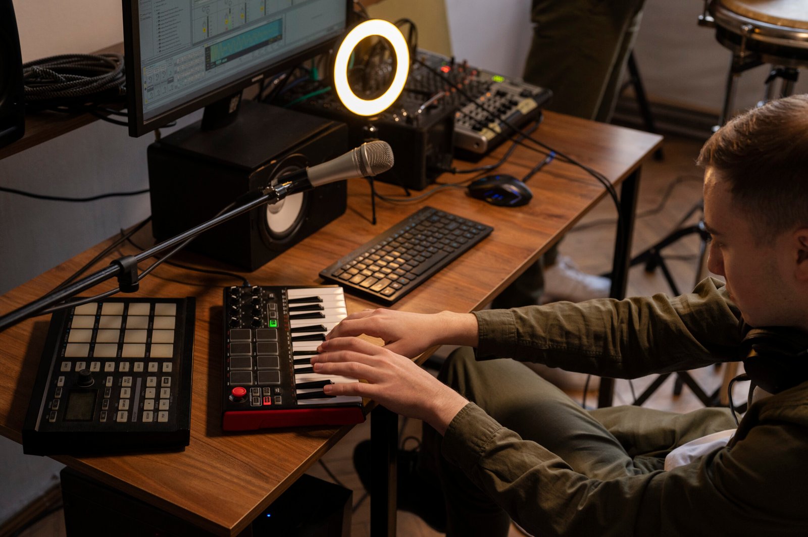 side-view-musician-working-studio